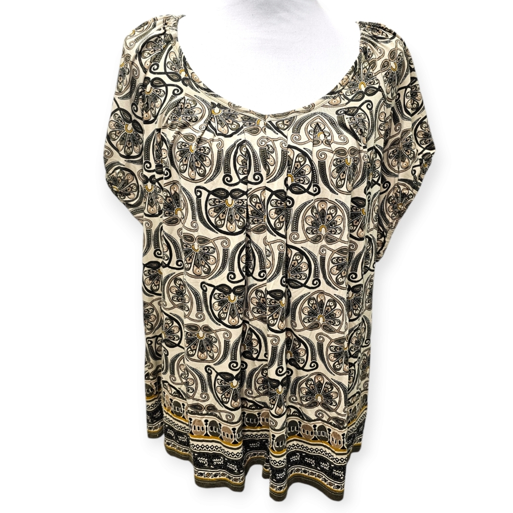 MICHAEL Michael Kors Olive Print Blouse Size 2X